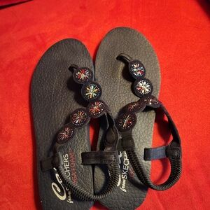 Skechers Navy Sandals with Colorful Beads